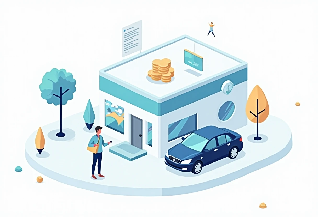 Car dealership financing illustration